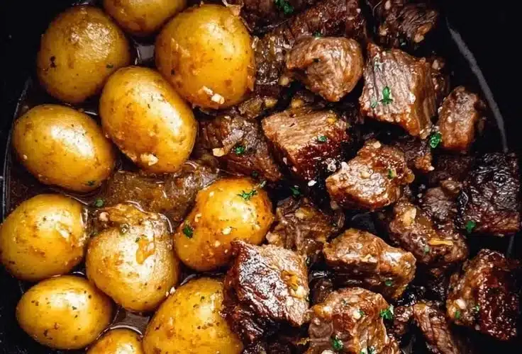Garlic Butter Beef Bites with Potatoes