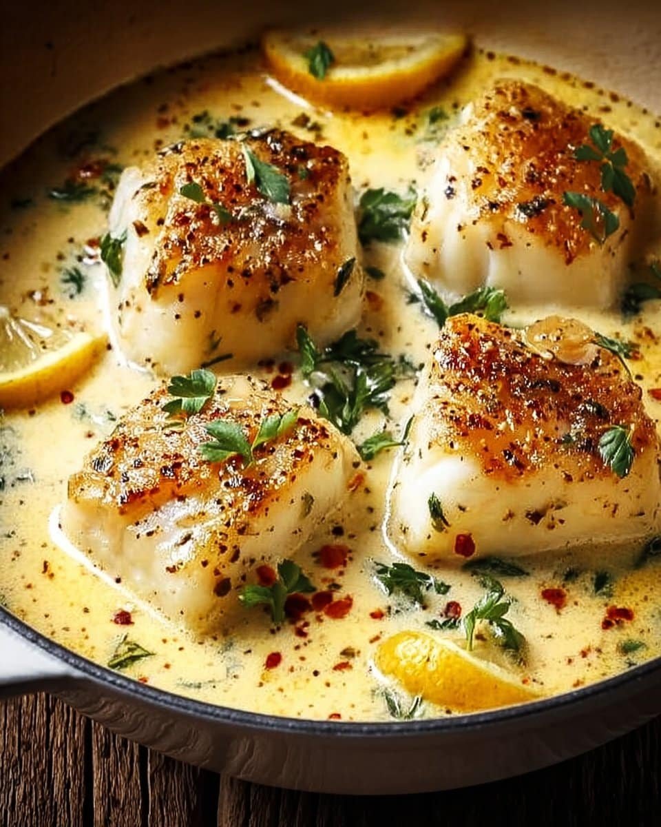 Baked Cod in Coconut Lemon Cream Sauce for Busy Weeknights