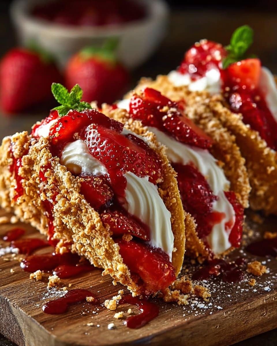 Strawberry Crunch Cheesecake Tacos