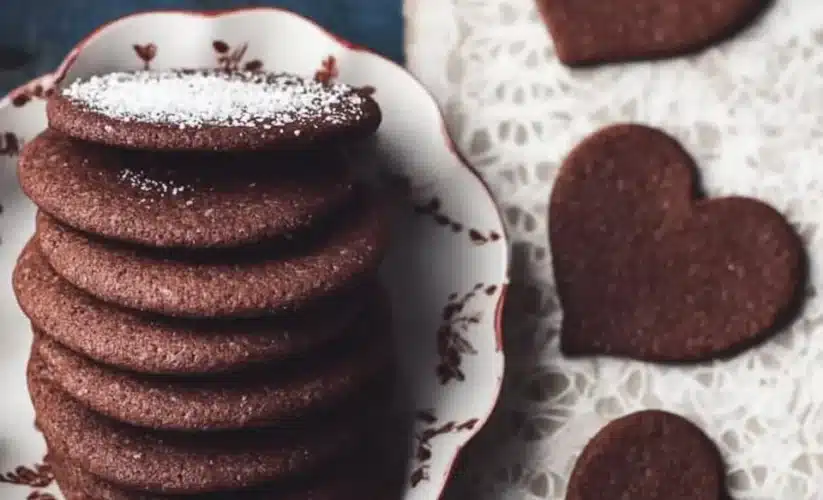 Delicious chocolate sugar cookies on a plate