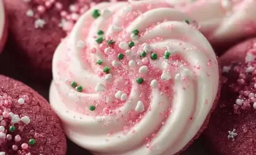 Christmas Pink Velvet Cookies