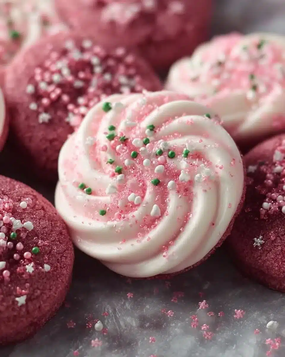Christmas Pink Velvet Cookies