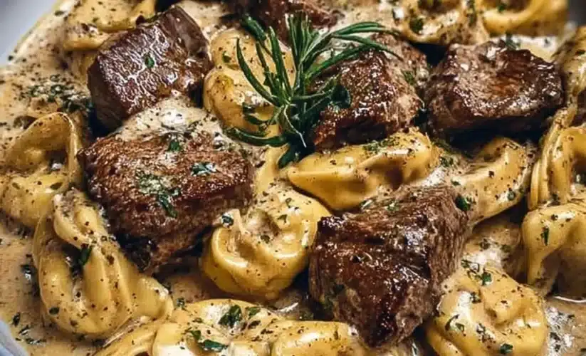 Delicious Cracked Garlic Steak Tortellini in Creamhouse Sauce