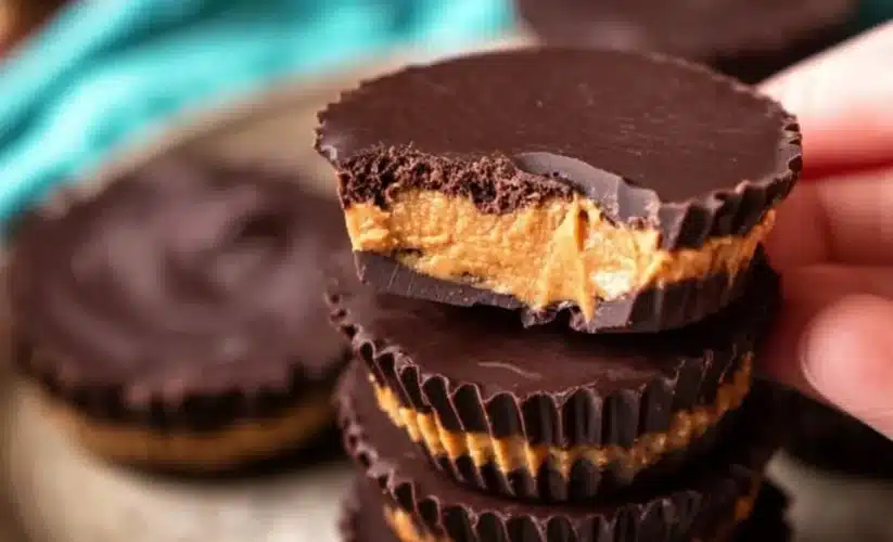 Homemade Reese's Peanut Butter Cups on a plate