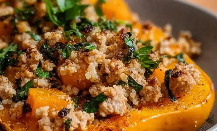 Easy Roasted Butternut Squash with Ground Turkey