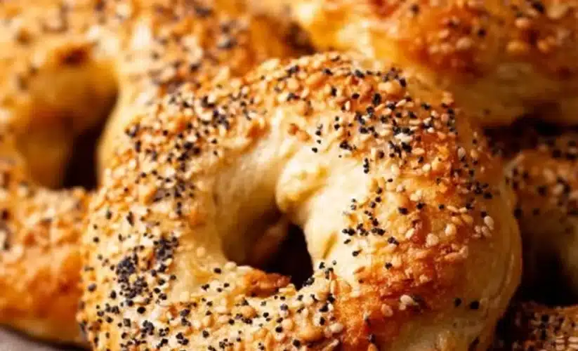 Homemade Greek yogurt bagels fresh out of the oven
