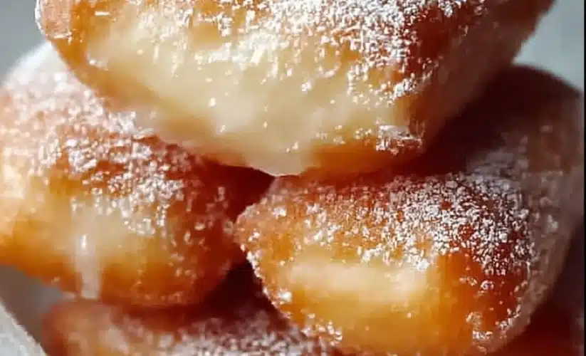 Plate of heavenly buttermilk beignets dusted with powdered sugar
