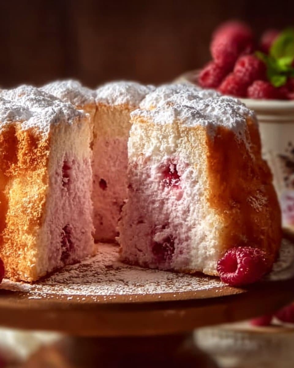 Raspberry Angel Food Cake