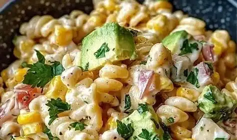 Delicious Mexican street corn pasta salad with fresh ingredients and bold flavors.