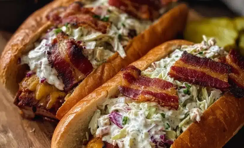 Delicious South Carolina bird dog sandwiches served with toppings