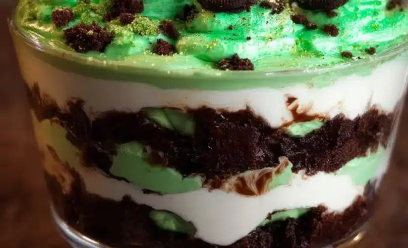 St. Patrick’s Day Brownie Trifle