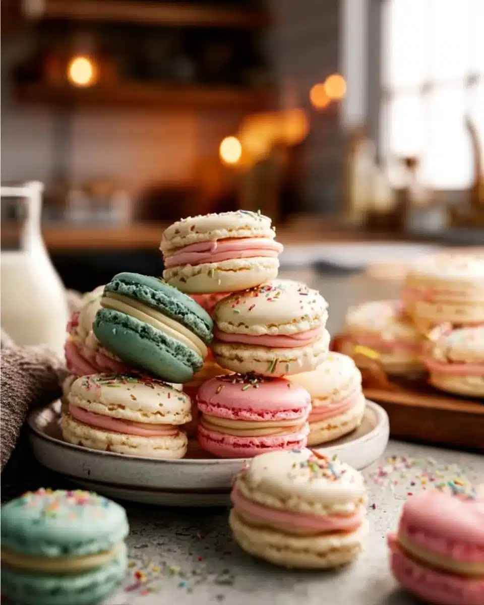 Birthday Cake Macarons