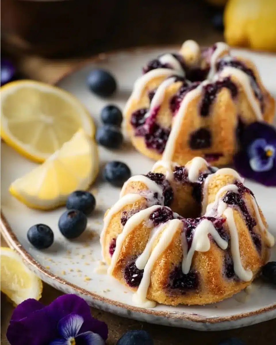 Blueberry and Lemon Mini Bundt Cakes