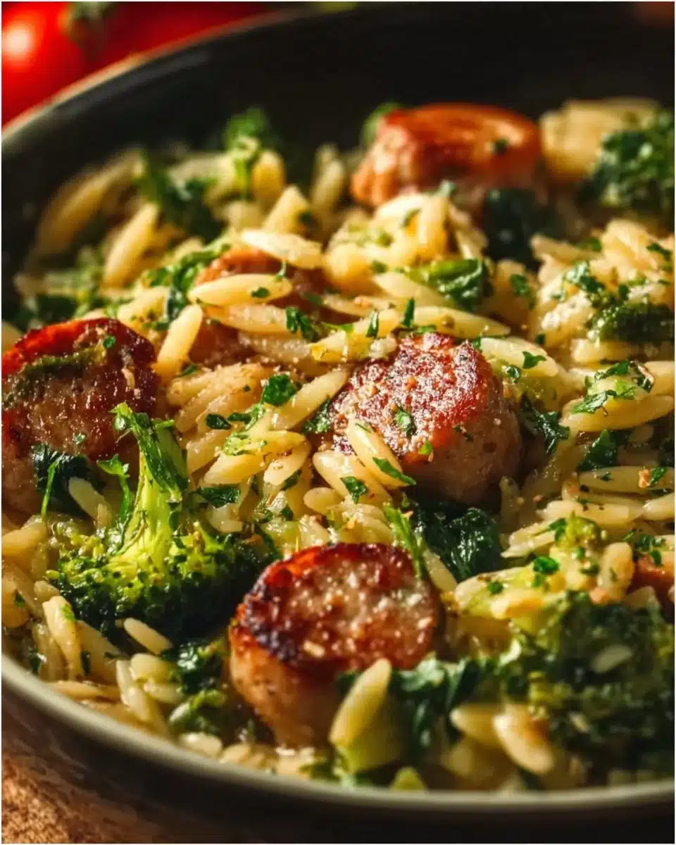 Chicken Sausage and Broccoli Orzo