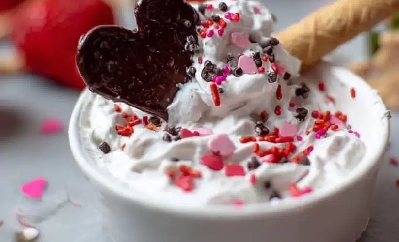 Creamy 4 Ingredient Valentine’s Day Dip