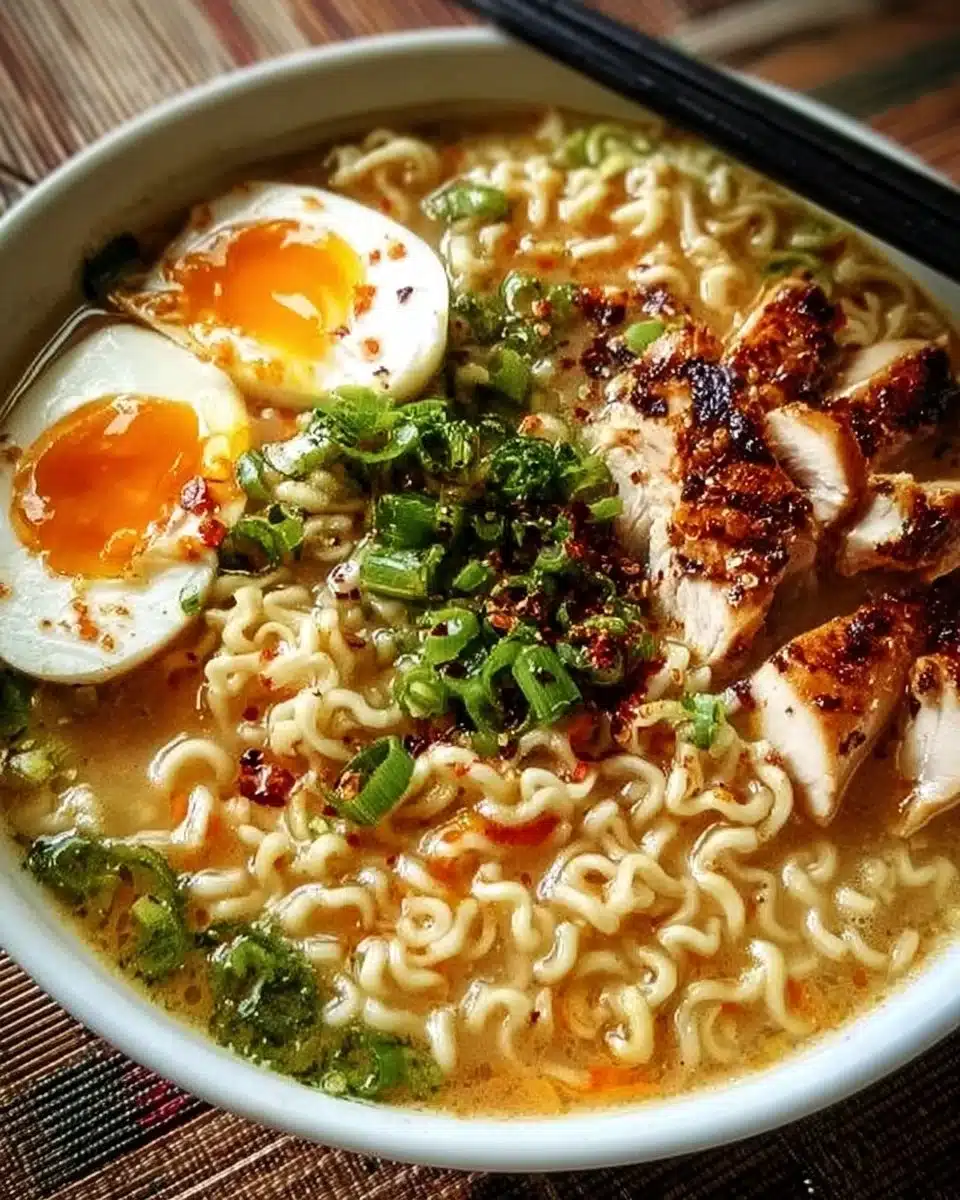 Creamy Garlic Chicken Ramen