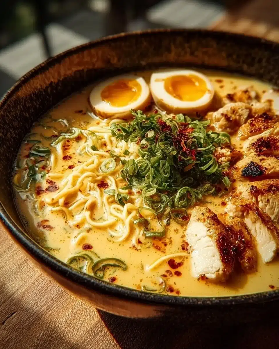 Creamy Garlic Chicken Ramen