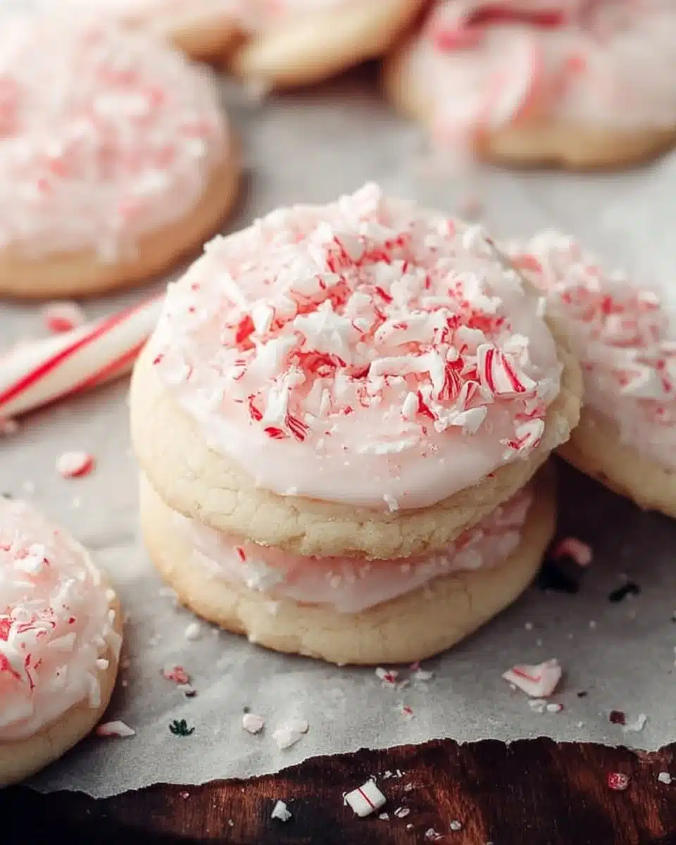 Frosted Peppermint Sugar Cookies