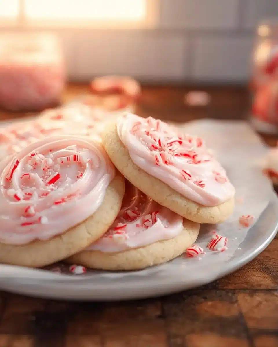 Frosted Peppermint Sugar Cookies