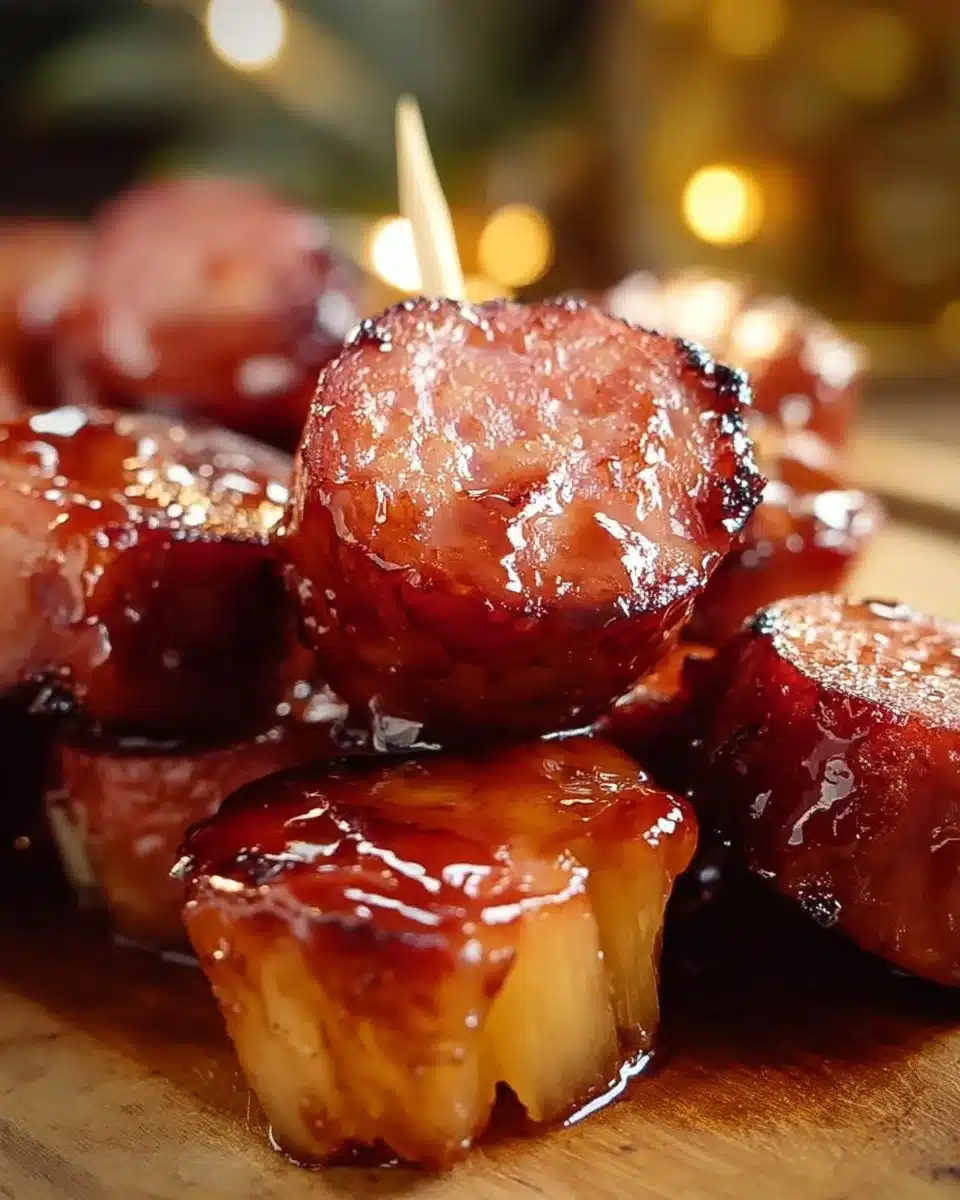 Glazed Kielbasa Pineapple Bites