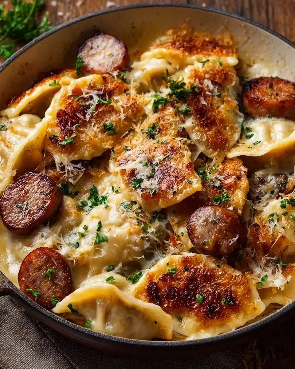 Kielbasa and Pierogi Bake