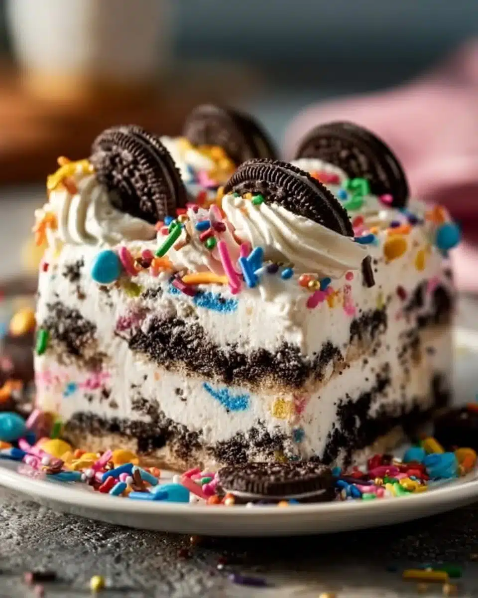 No-Bake Funfetti Oreo Icebox Cake