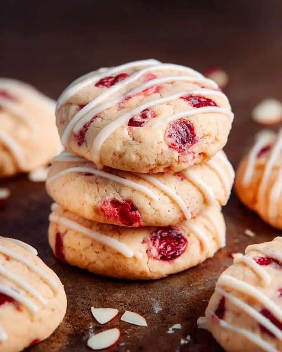 Soft Cream Cheese Cherry Almond Cookies