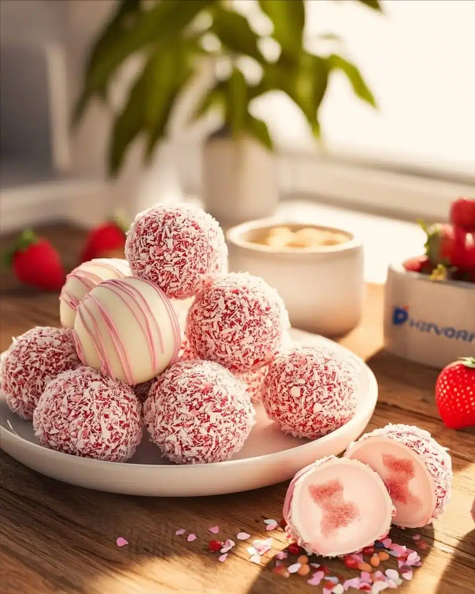 Strawberry Cake Truffles