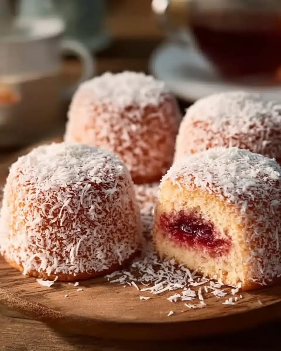 Strawberry Coconut Sponge Cakes