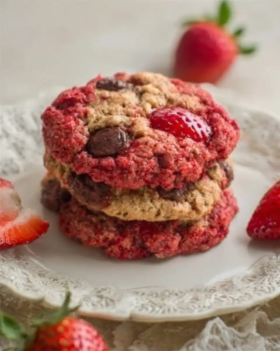 Strawberry Cookies {4 Ingredient Recipe}