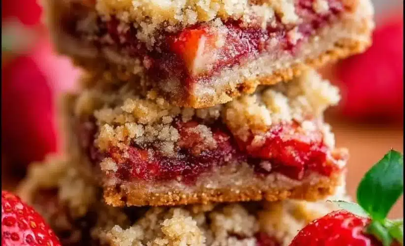 Strawberry Oatmeal Crumble Bars