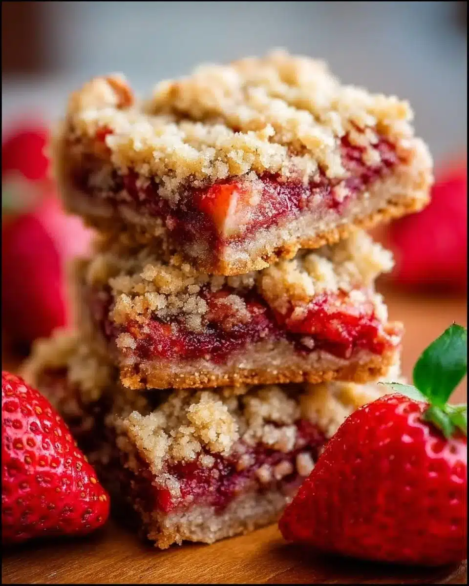 Strawberry Oatmeal Crumble Bars