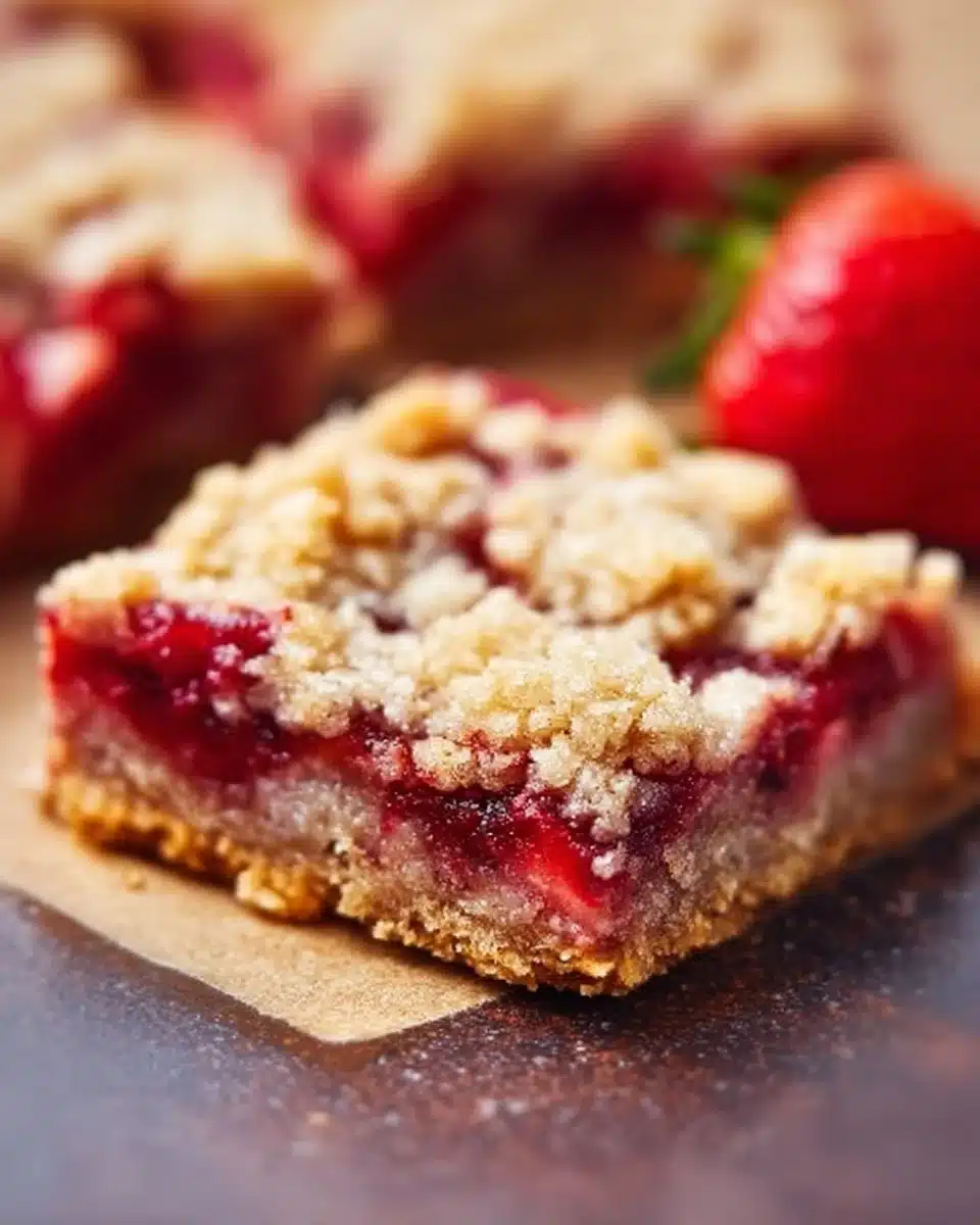 Strawberry Oatmeal Crumble Bars