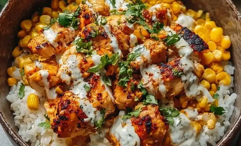 Street Corn Chicken Rice Bowl