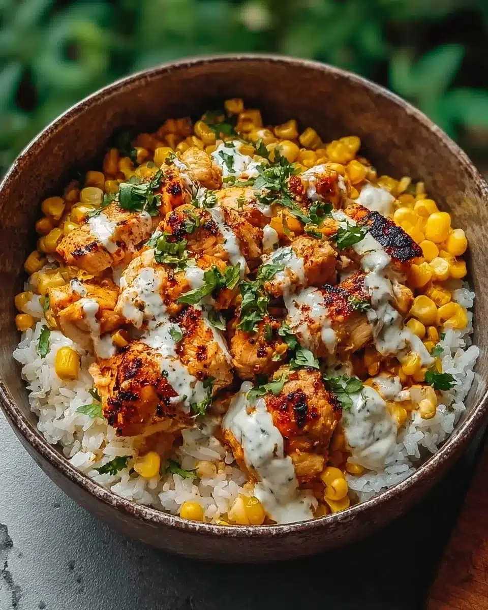 Street Corn Chicken Rice Bowl