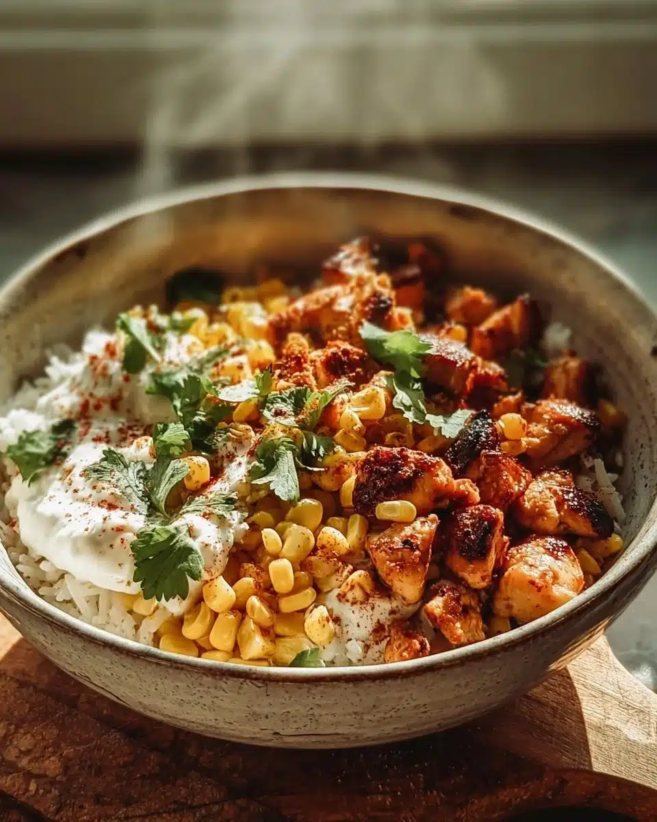 Street Corn Chicken Rice Bowl