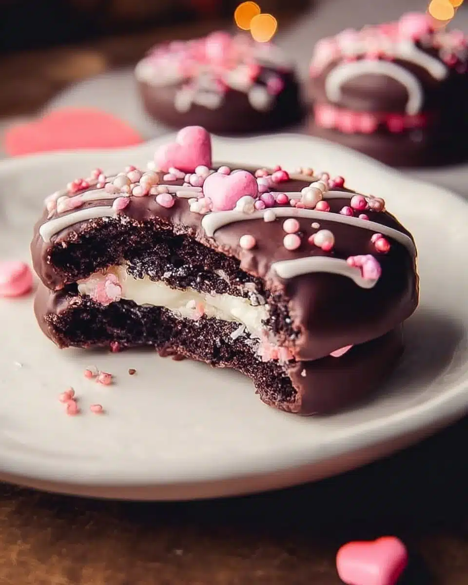 Valentine's Day Chocolate Covered Oreos